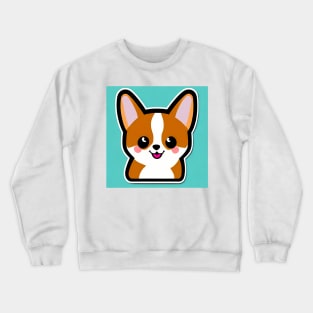 Cute Dog Puppy Art 4 (Corgi puppy) Crewneck Sweatshirt